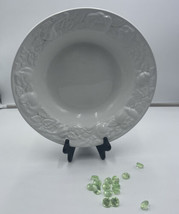 Over and Back White Pasta Large Serving Bowl 13.5&quot; Embossed Vegetables Italy - £54.77 GBP
