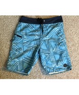 VOLCOM Men Size 27/14 Swim Trunks Board Shorts Swim trunks. Blue Green B... - £12.57 GBP