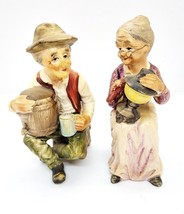 Grandma &amp; Grandpa Drinking From Keg, and Cleaning Lamp Ceramic Figurines - $17.58 CAD