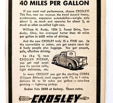 1947 Crosley Pickup COBRA Steel Engine Advertisement Vintage Automobilia... - $19.99
