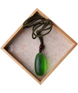 Meteorite pendant Czech green High-frequency original stone necklace  lu... - €120,09 EUR