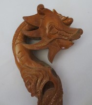 Unique detailed Hand Carved  Wood Chinese Asian Dragon Cane Walking Stick - £156.91 GBP