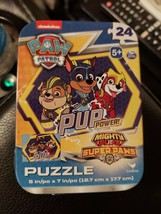 Paw Patrol mini puzzle in tin Mighty Pups PUP POWER 24 pcs New Sealed - $3.14
