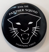 Join The Panther Squad Lightning Video Button Pin Black &amp; White Pinback - £11.85 GBP