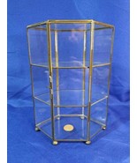 Vintage Balos International Small Table Top, Brass Curio Cabinet With Door - £88.25 GBP