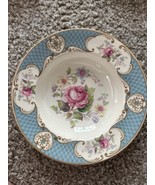 Blue Round Vegetable Bowl Staffordshire Pink Roses MYOTT STAFFORDSHIRE E... - £29.25 GBP