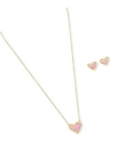 Ari Heart Necklace and Earrings Gift Set - £344.96 GBP