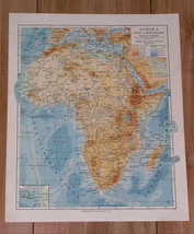 1936 Original Vintage Physical Map Of Africa Sahara Nile Rivers Mountains - £13.61 GBP