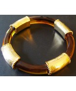 NEW Lilly Pulitzer Brown Tortoise &amp; Gold Tone Bangle Bracelet - $723.31 MXN