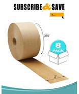 Reinforced Tapes Water Activated Gummed Paper Tape 3&quot; x 375&#39; 8 Rolls - £150.44 GBP