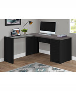 Monarch Specialties Tempered Glass Corner Computer Desk - Black &amp; Grey Top - $724.16