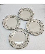 Set Of 4 NEWCOR New Port Salad Plates  RETIRED Grey White Flower Floral ... - £13.01 GBP