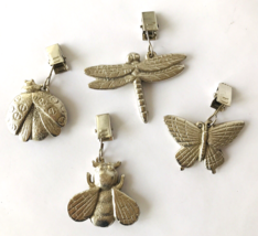4 Tradewind Bay Tablecloth Weights Dragonfly Bee Ladybug Butterfly Metal w/ Clip - £15.50 GBP