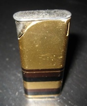 King Electric 70s Disco Art Deco Gold Tone Automatic Torch Gas Butane Lighter - £12.57 GBP