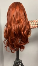 Wavy ginger orange human hair lace front wig/ 30 inch wavy ginger wig - £258.80 GBP+