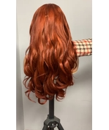 Wavy ginger orange human hair lace front wig/ 30 inch wavy ginger wig - £210.39 GBP+