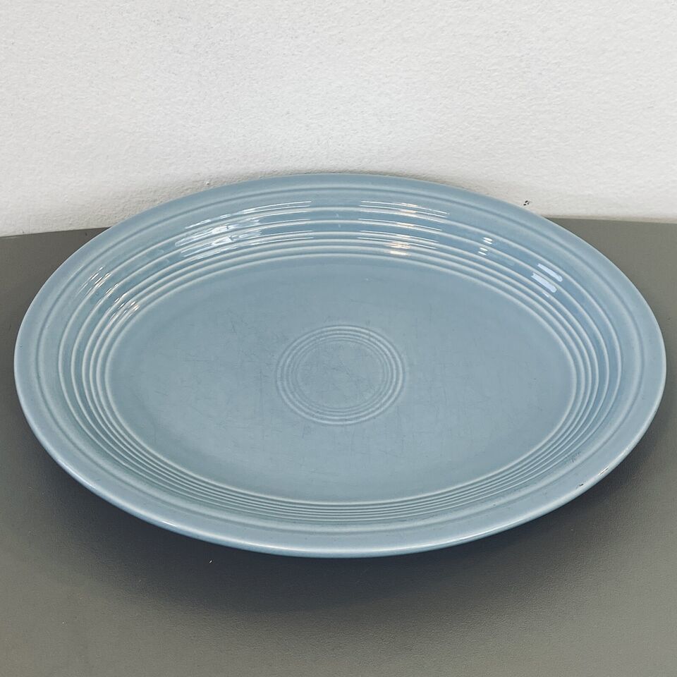 Primary image for Fiesta Platter Periwinkle Blue 11.5" Small F Vintage HLC Oval Homer Laughlin PY1