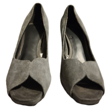 Mossimo Gray Suede Open Toe Heels, Women&#39;s Size 11 - £11.79 GBP