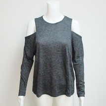Zara WB Collection Cold Shoulder Charcoal Gray Long Sleeve Top Small - £18.58 GBP