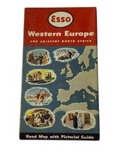 Vtg ESSO Road Map w/Pictorial Guide WESTERN EUROPE &amp; Adjacent North Amer... - $21.38