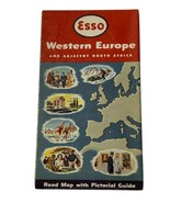 Vtg ESSO Road Map w/Pictorial Guide WESTERN EUROPE &amp; Adjacent North Amer... - $29.13 CAD