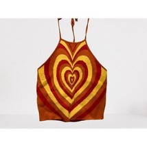 NECTAR CLOTHING Knitted Halter Top with Heath  Design Orange Yellow Size... - $19.79