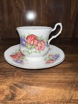 Royal Dover Bone China Teacup &amp; Saucer Floral Design - $50.00
