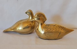 Vintage Brass Bird Figurine Lot of 2 Dove Duck Pigeon Mallard Statue Pap... - $21.10