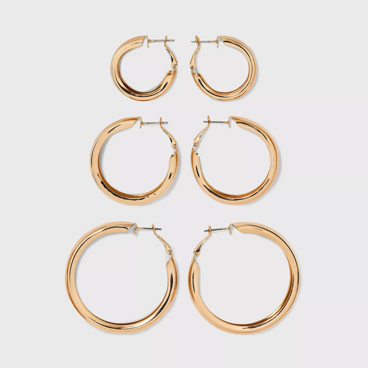 Wide Hoop Earring Set 3pc - Wild Fable™ Gold - $331.52 MXN
