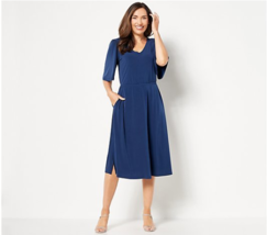 Girl With Curves Knit Midi Dress with Flutter Sleeve (Midnight, XS) A504598 - £19.23 GBP