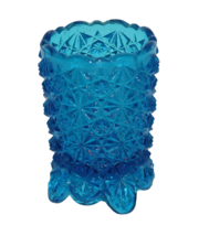 VTG MCM Cobalt Blue Footed Toothpick Holder Votive Candle Holder Daisy Button - £11.67 GBP