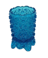 VTG MCM Cobalt Blue Footed Toothpick Holder Votive Candle Holder Daisy B... - £11.67 GBP