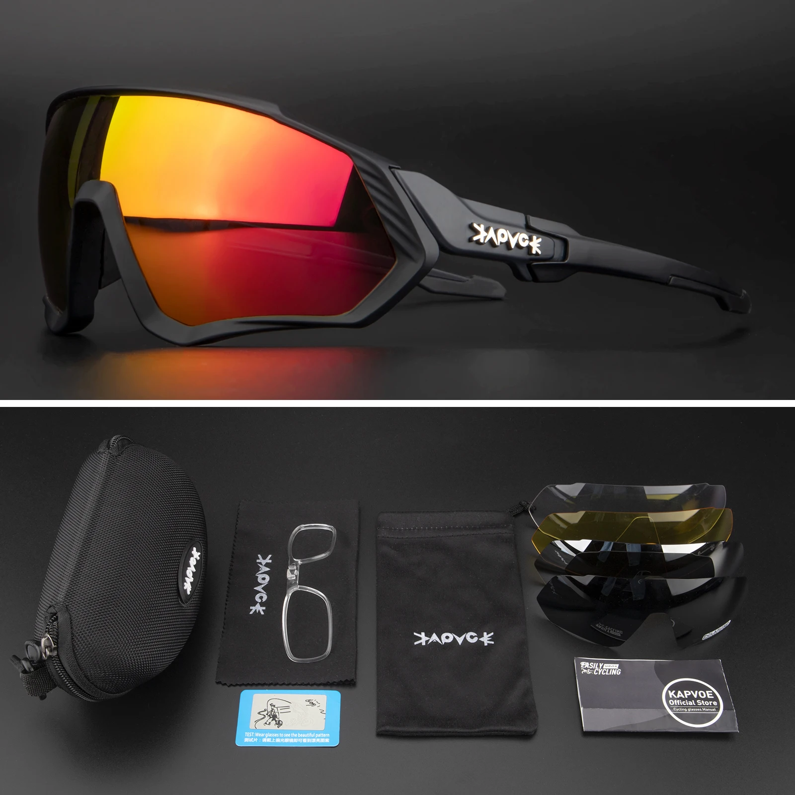 2022 Kapvoe Skiing Eyewear Man Polarized MTB Outdoor Bicycle gles Woman UV400 Cy - £120.67 GBP