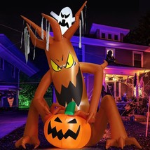 8 Ft Halloween Inflatable Dead Tree Outdoor Decorations Blow Up Yard Scary Tree  - £70.63 GBP