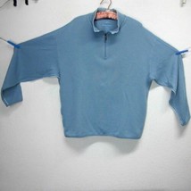 Tommy Bahama Mens Xl Baby Blue 100% Cotton 1/4 Zip Pullover Sweatshirt Excellent - $38.99