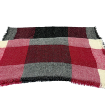 Lane Bryant Red Plaid Scarf Shawl Womens Winter Fringe Sweater Wrap One Size - £18.71 GBP