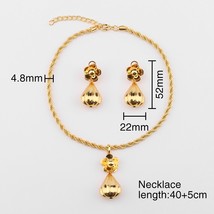 Gold Color Copper Jewelry Sets for Woman Necklace And Earing Gilded Necklace Acc - £37.05 GBP