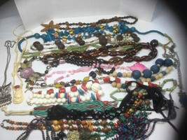 Lot Of 20 Vintage Necklaces All Different and Wearable - Beads, Plastics, Medals - £11.85 GBP