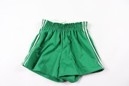 NOS Vintage 70s Youth Large Striped Running Jogging Gym Soccer Shorts Green USA - £23.22 GBP