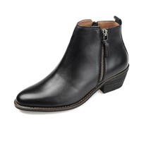 Journee Collection Womens 8.5 M Black Leather Charlotte Ankle Booties DI... - $68.59