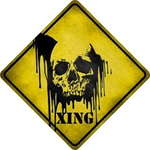 Bleeding Skull Xing Novelty Metal Crossing Sign - $503.47 MXN