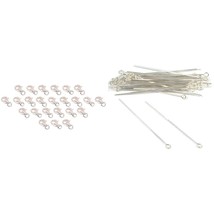 24 Sterling Silver .925 Lobster Claw Clasps,40 Sterling Silver Eye Pins Kit - £26.34 GBP