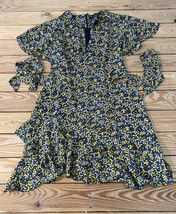 Topshop Women’s flutter sleeve floral dress size 6 yellow black sf23 - £13.37 GBP