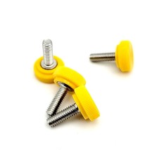 M4 Knurled Thumb Screw Bolts Multiple lengths Yellow Clamping Knob Stainless 4mm - £11.71 GBP+