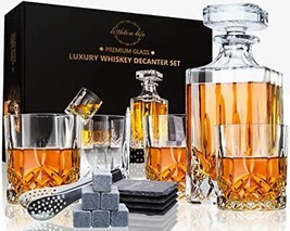 Whiskey Decanter Set with Bar Accessories,Crystal Whiskey Decanter - £44.12 GBP