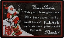 Low Profile Door Mat Winter Holiday Xmas Decor Christmas Doormat Dear Santa Mats - £18.03 GBP