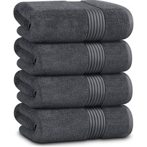 4 Piece Luxury Bath Towels Set, (27 X 54 Inches) 100% Ring Spun Cotton 600Gsm, L - £52.26 GBP