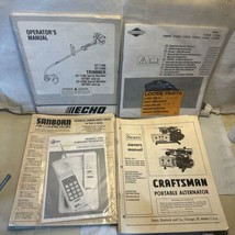Lot of Vtg Owners Manuals Sears Craftsman Sanborn Echo Welder Generator Trimmer - $29.70