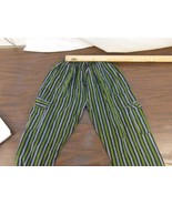 Children Youth Unisex Hand Made Green Blue Lounge Pants Small Pajama Pan... - €9,50 EUR