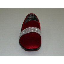 Men Formal shoes After midnight Velvet silver Crystal Slip on 6715 Red/Silver image 4